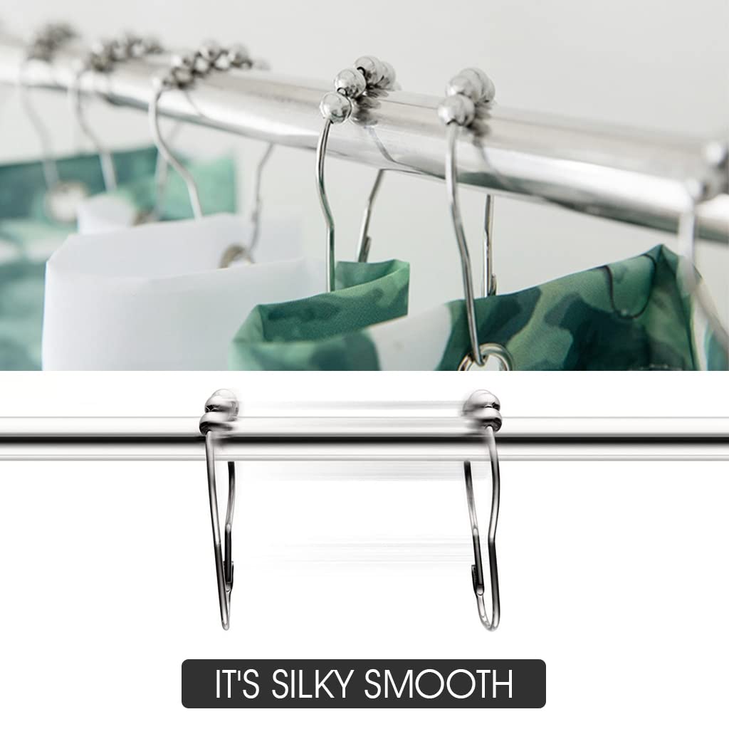 HASTHIP 24 pcs Stainless Steel Curtain Hooks for Bathroom Shower Rods Curtains, Shower Curtain Hooks Rings, Curtain Rings Metal-(6 x 4cm/2.3 x 1.6 inch, Silver) HASTHIP 24 pcs Stainless Steel Curtain Hooks for Bathroom Shower Rods Curtains, Shower Curtain Hooks Rings, Curtain Rings Metal-(6 x 4cm/2.3 x 1.6 inch, Silver)